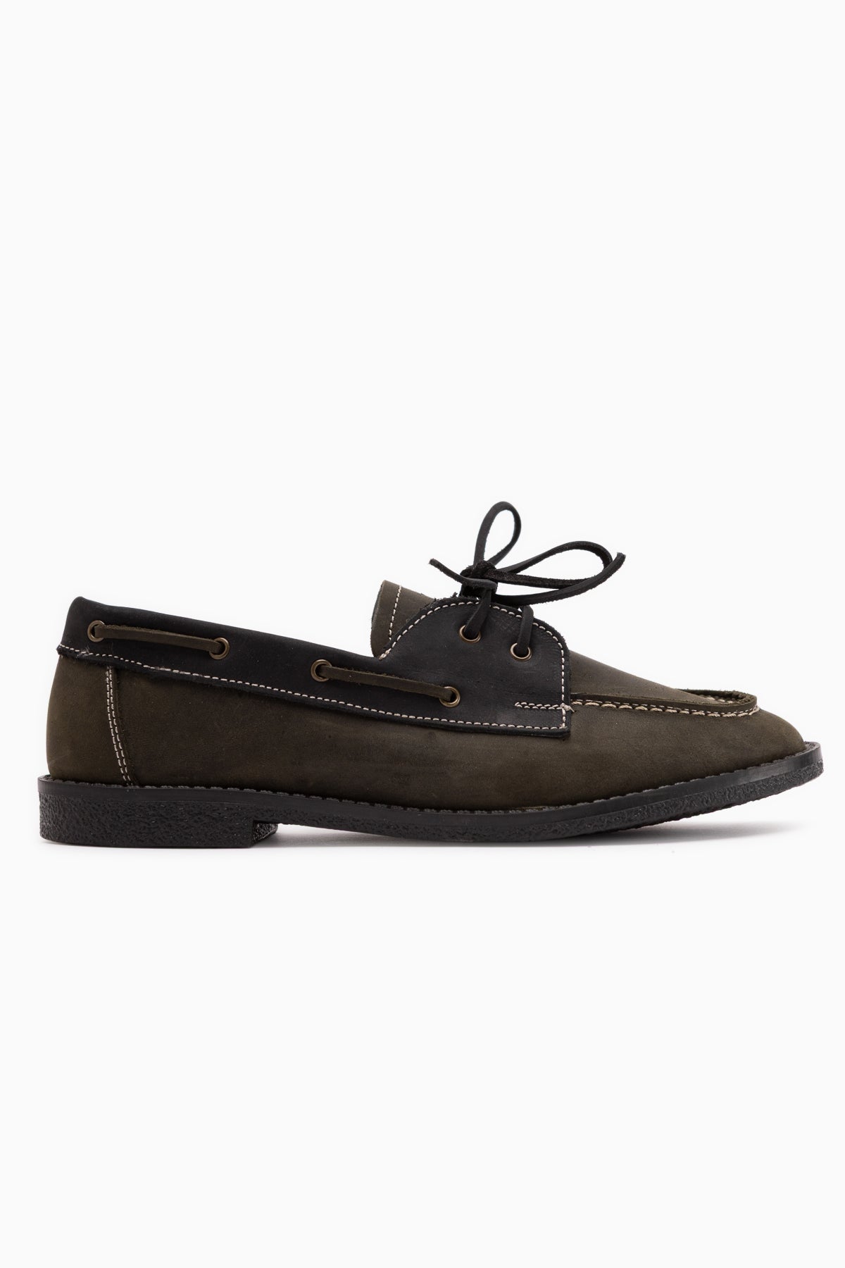 Janica Echtes Leder Khaki Schnür Damen Mokassinschuhe