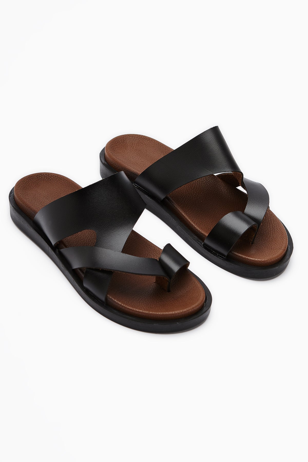 Candra Damen Schwarz Zehensteg-Slipper