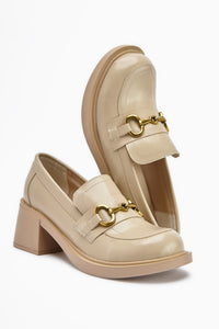 Berita Beige Dicke Absatz Damen Schuhe