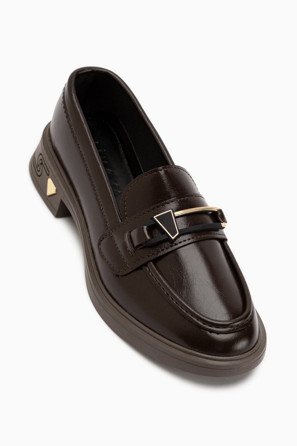 Emilia Braun Schnalle Damen Loafer Alltagsschuhe