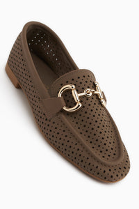 Rian Echtes Leder Mink Schnalle Damen Ballerinas