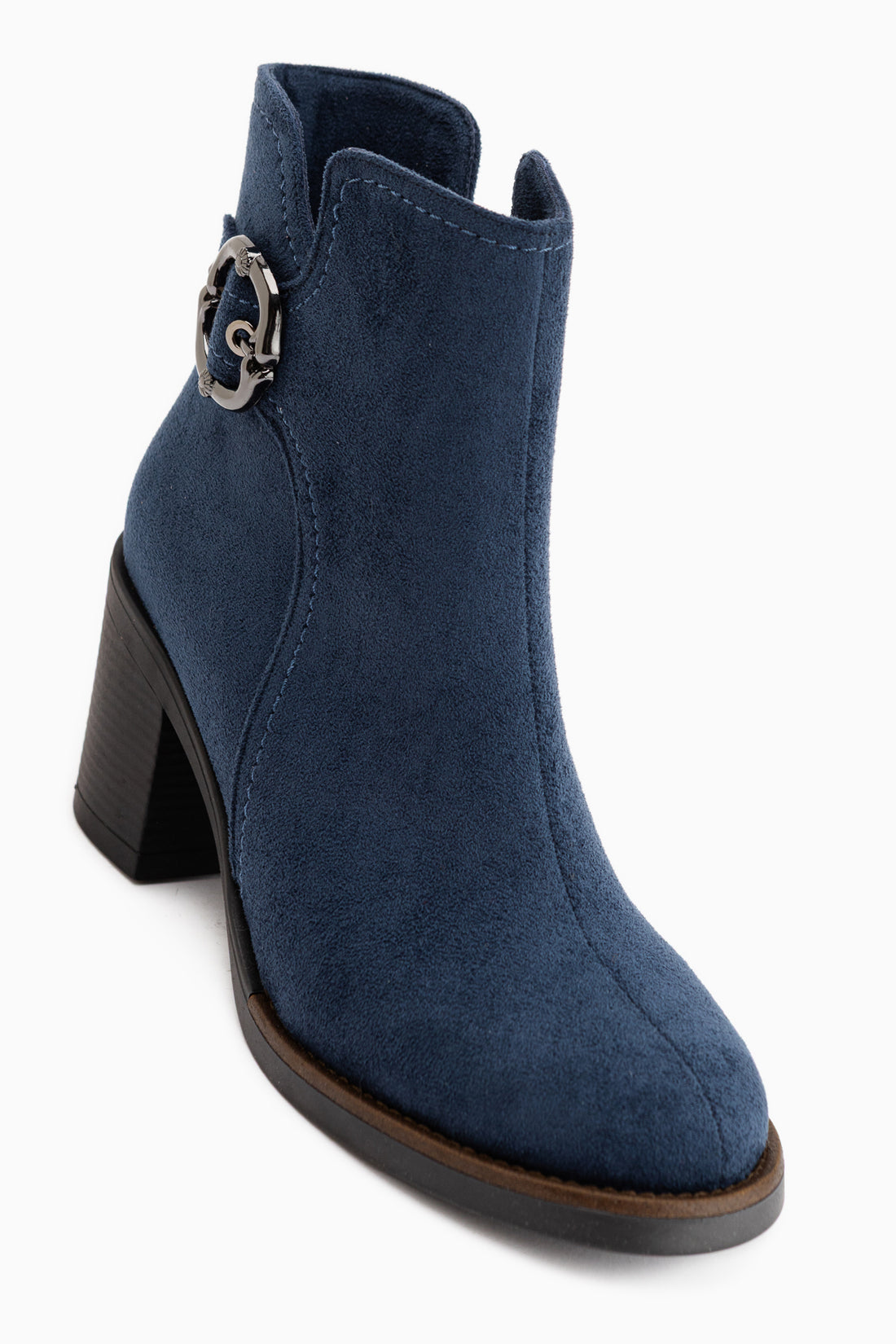 Tania Navy Suede Schnallen Detail Damen Stiefel