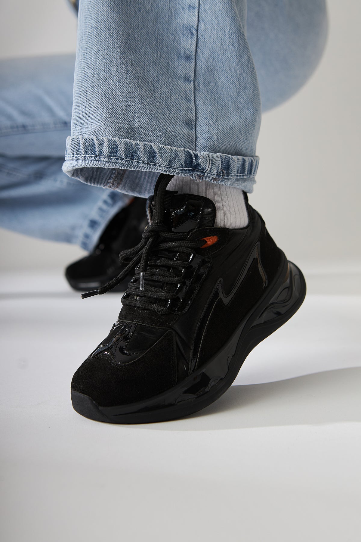 Tolin Siyah Paraşüt Kumaşlı Kadın Sneakers Ayakkabı