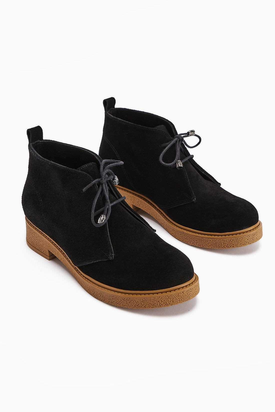 Henna Genuine Leather Black Suede Lace-Up Women's Boot