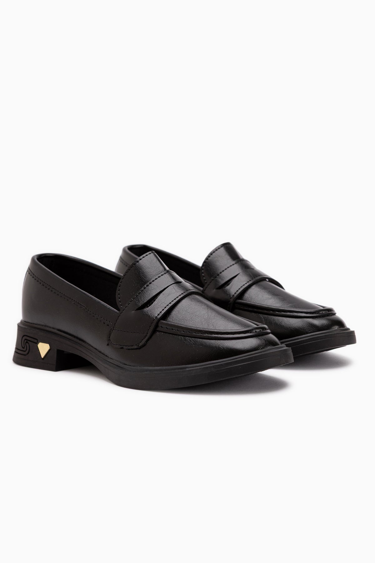 Ervina Schwarz Damen Loafer Alltagsschuhe