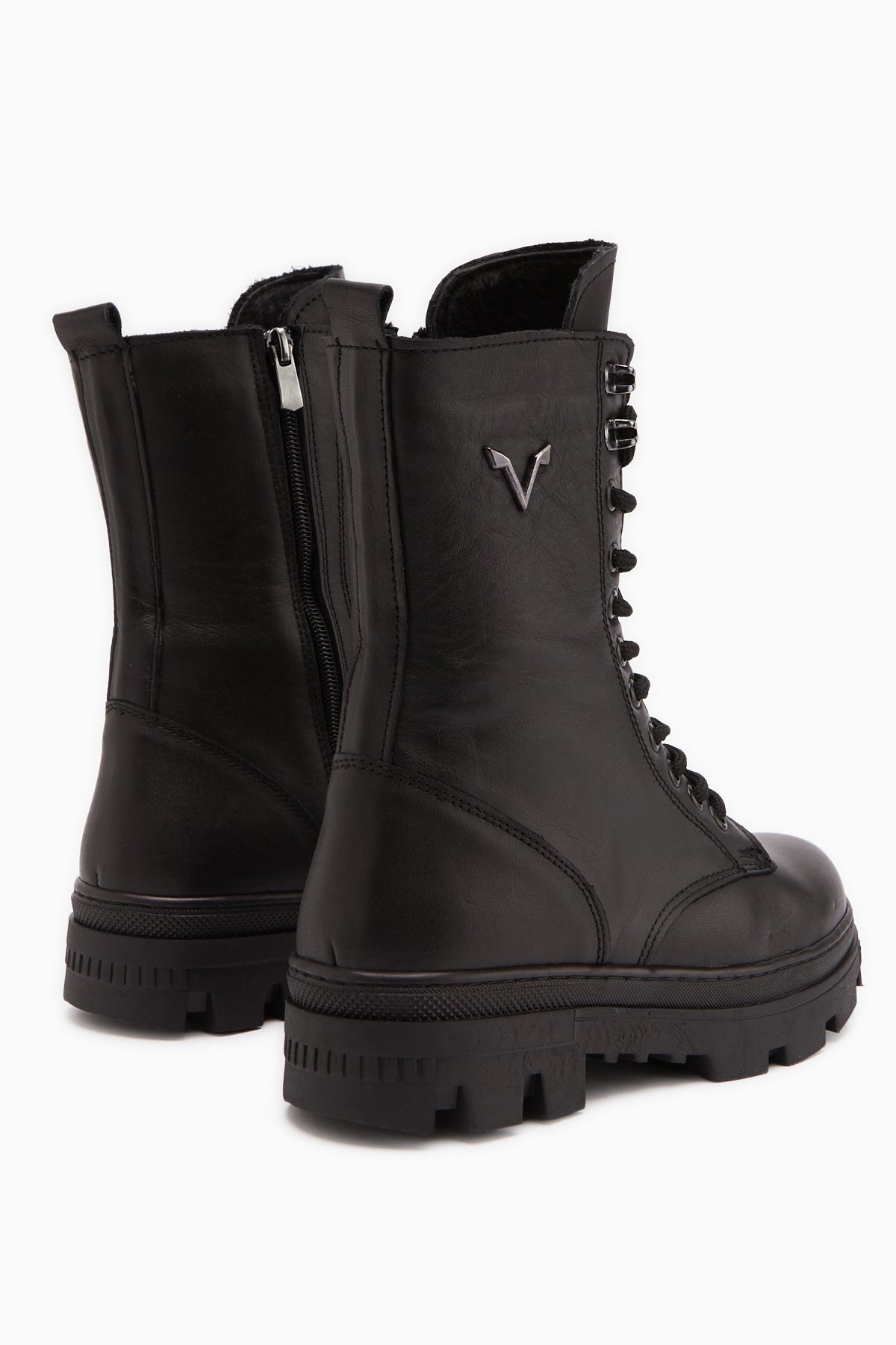 Sanela – Genuine Leather Cognac Combat Boot (Women)