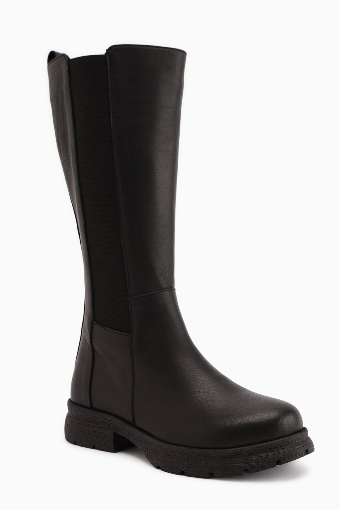 Rubi Genuine Leather Black Elasticated Boots