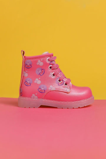 Gianna Rosa Meereskreatur Druck Schnür-Leuchten Baby Stiefel