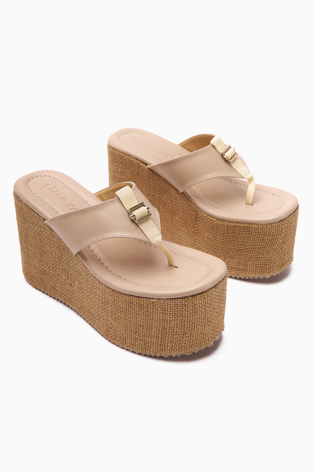 Tania Schwarze Zehensteg Strohsohle Keilabsatz Damen Hausschuhe