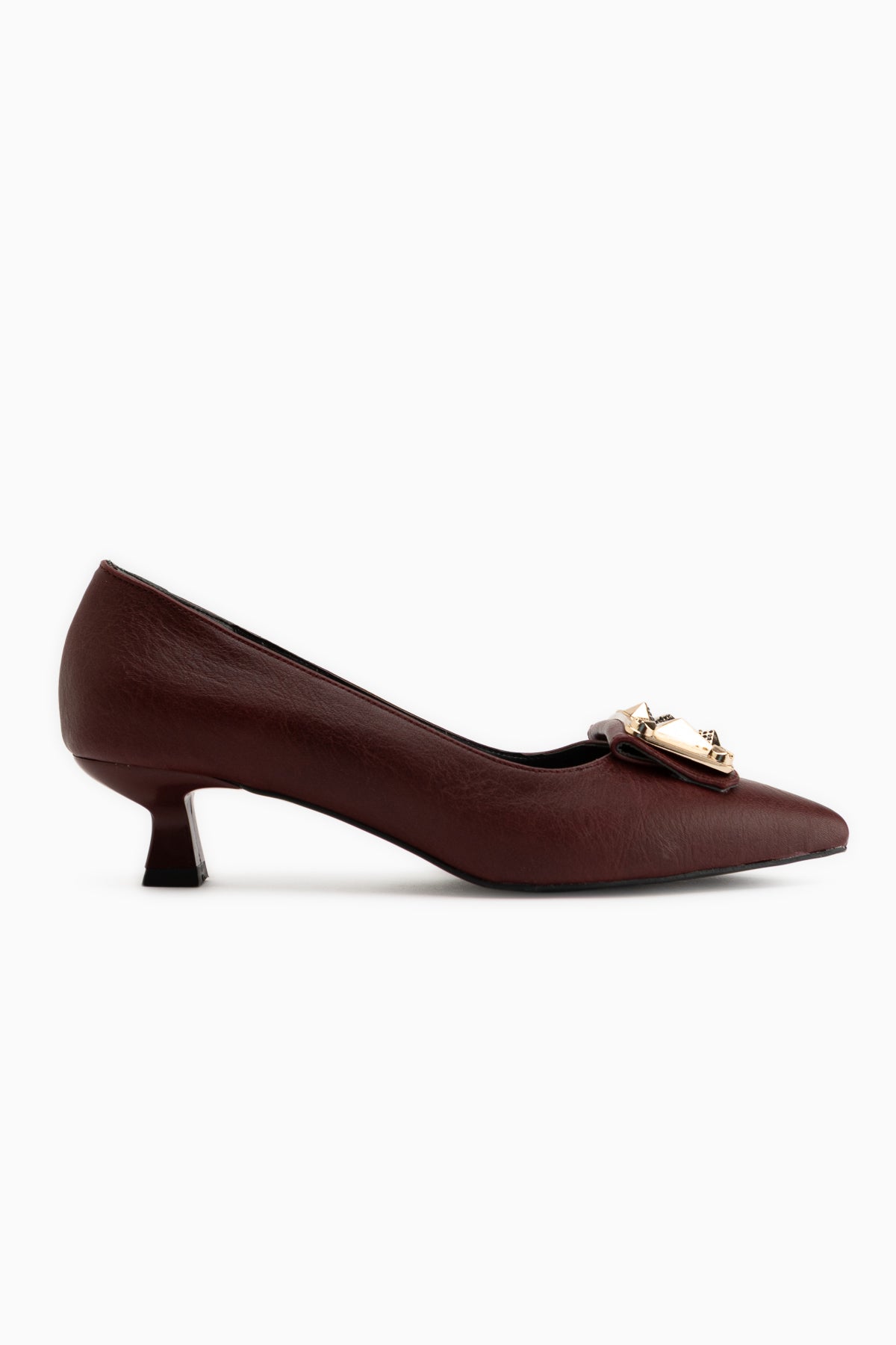 Juliet Bordeaux Schnalle Kurzabsatz Damen Schuhe