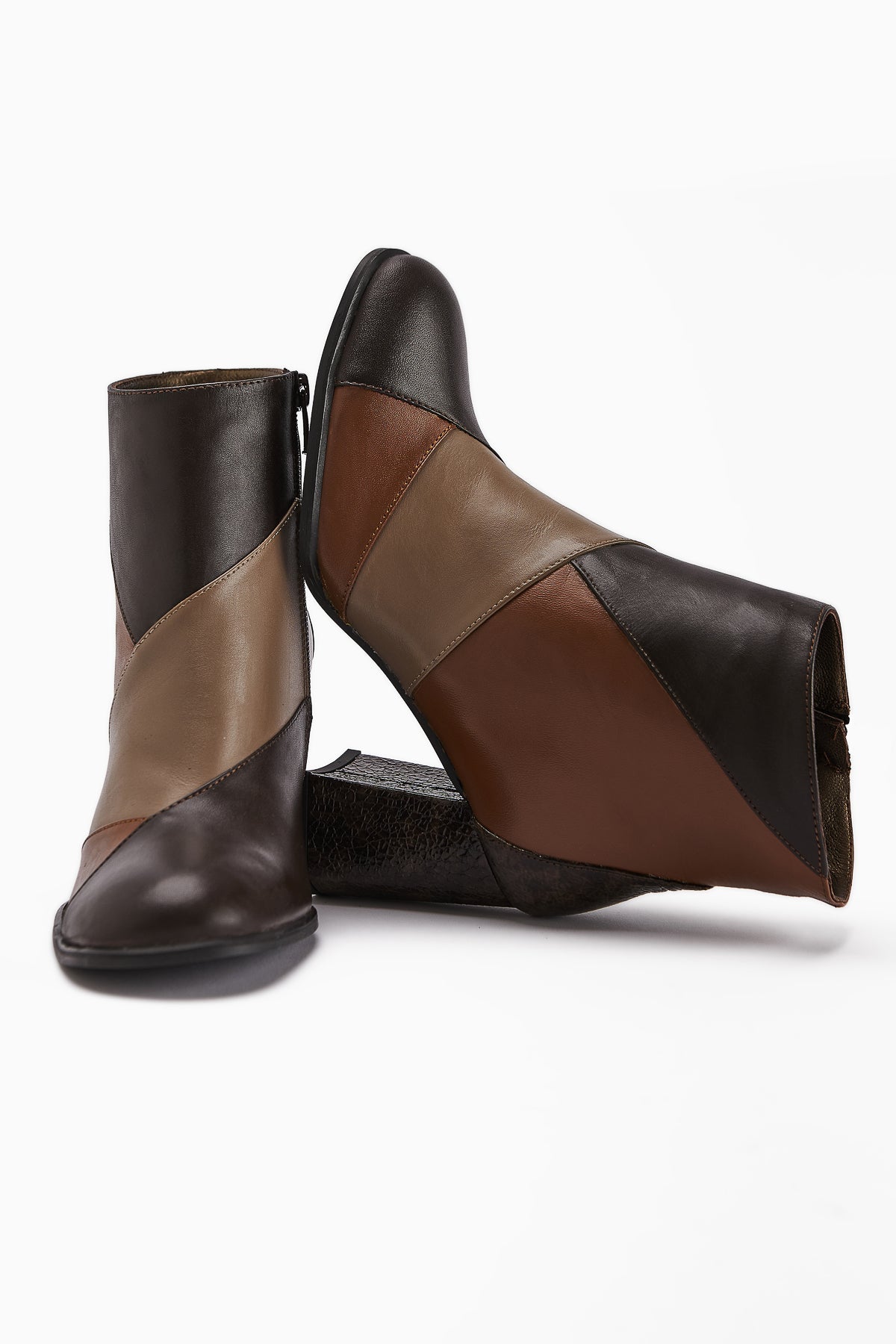 Ylwa Genuine Leather Brown Heeled Women's Boot