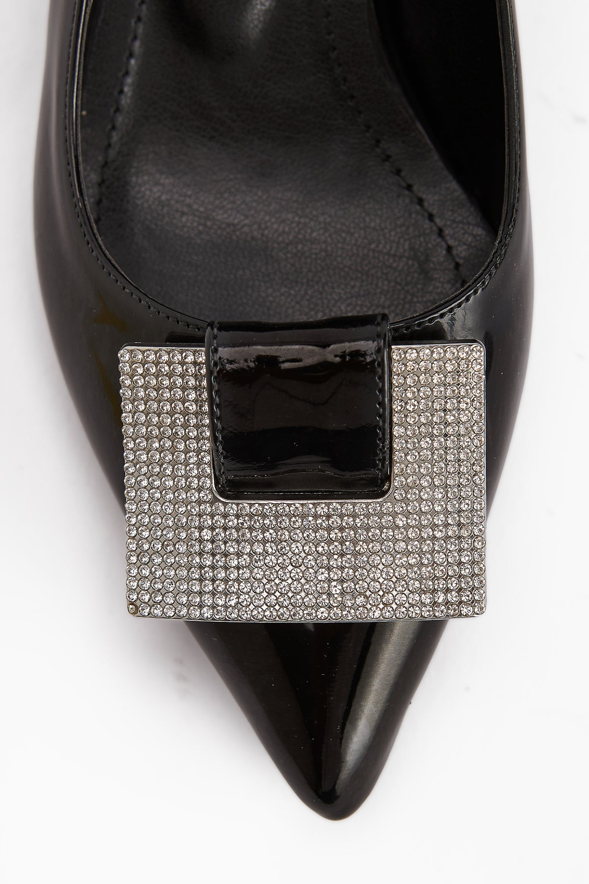 Lini Black Patent Leather Buckled Low Heel Women's Shoes