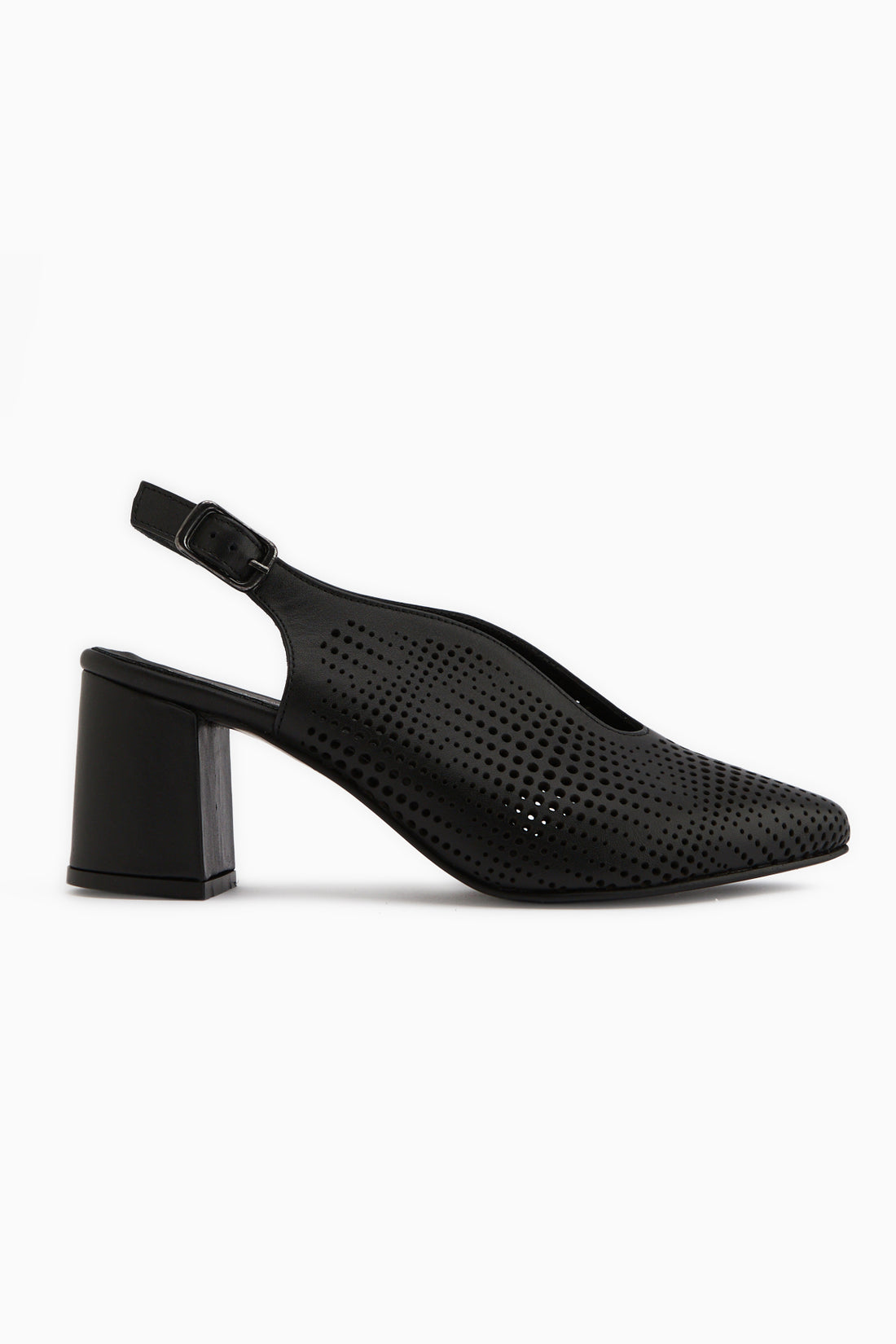 Nury Echtes Leder Schwarze Damen Absatzschuhe