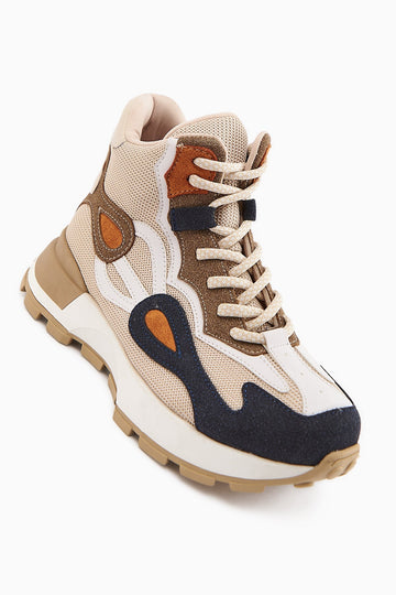 Emma Navy Suede Detailed Lace-Up Women's Sport Boot