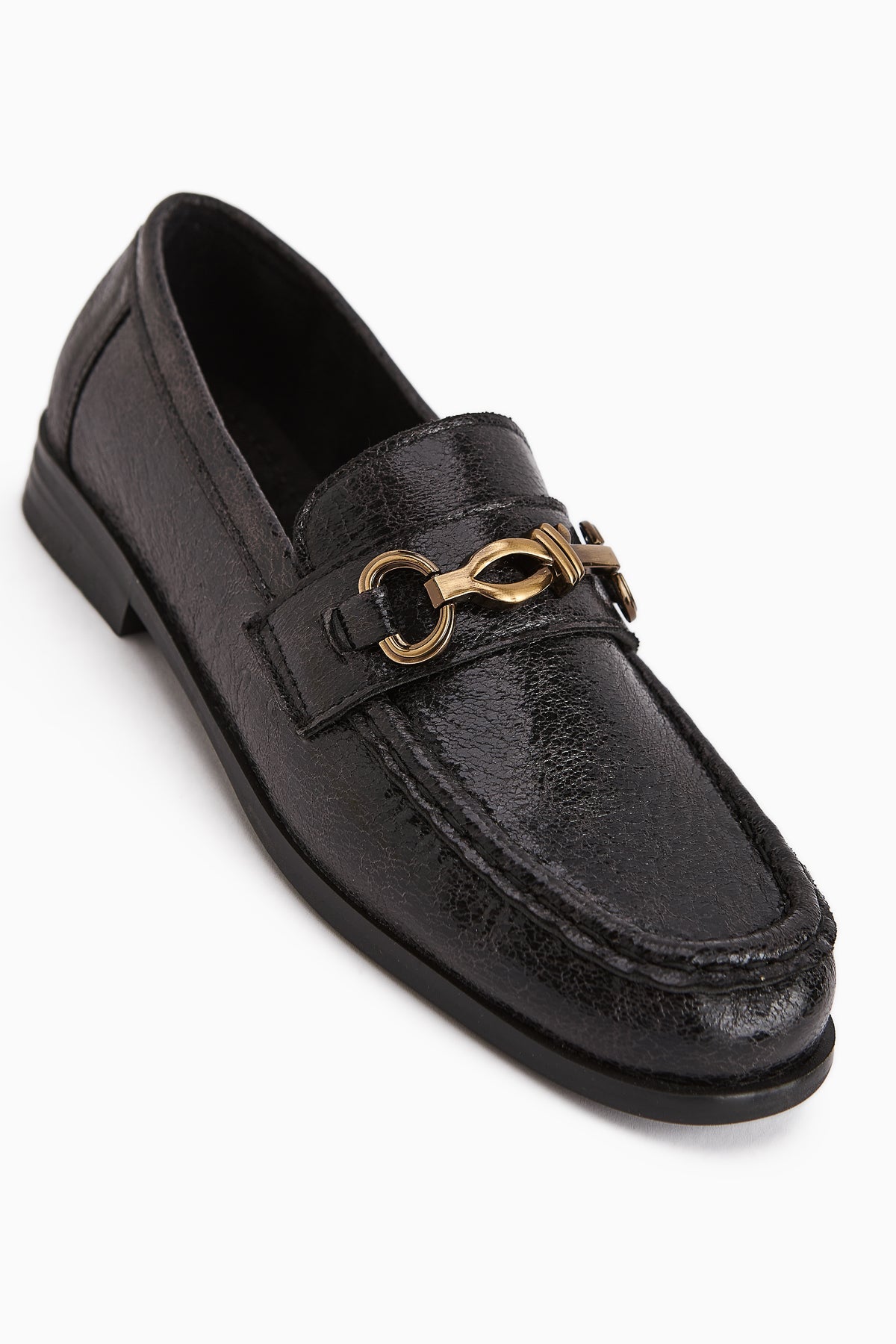 Kali Black Chain Detailed Women's Loafer