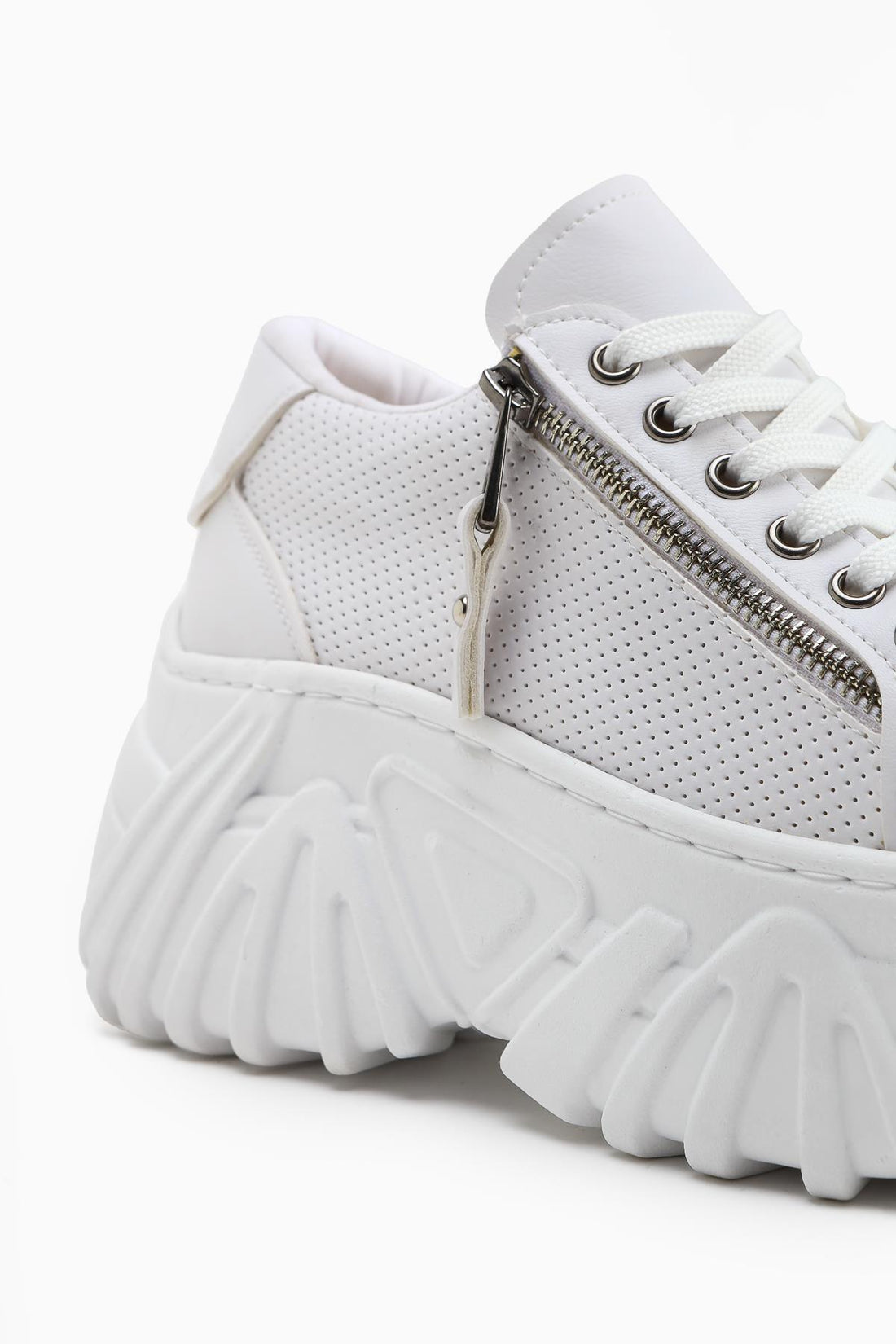 Betty White High-Sole Zipper Detail Women's Sneakers