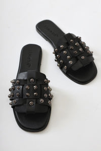 Aima Black Thin Strappy Sandals