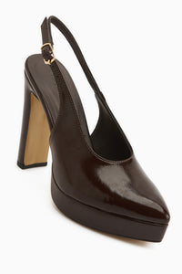 Ramia Brown Pointed Toe Platform Heeled Women’s Shoes