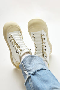 Celinn White Elastic Laced Sports Boots