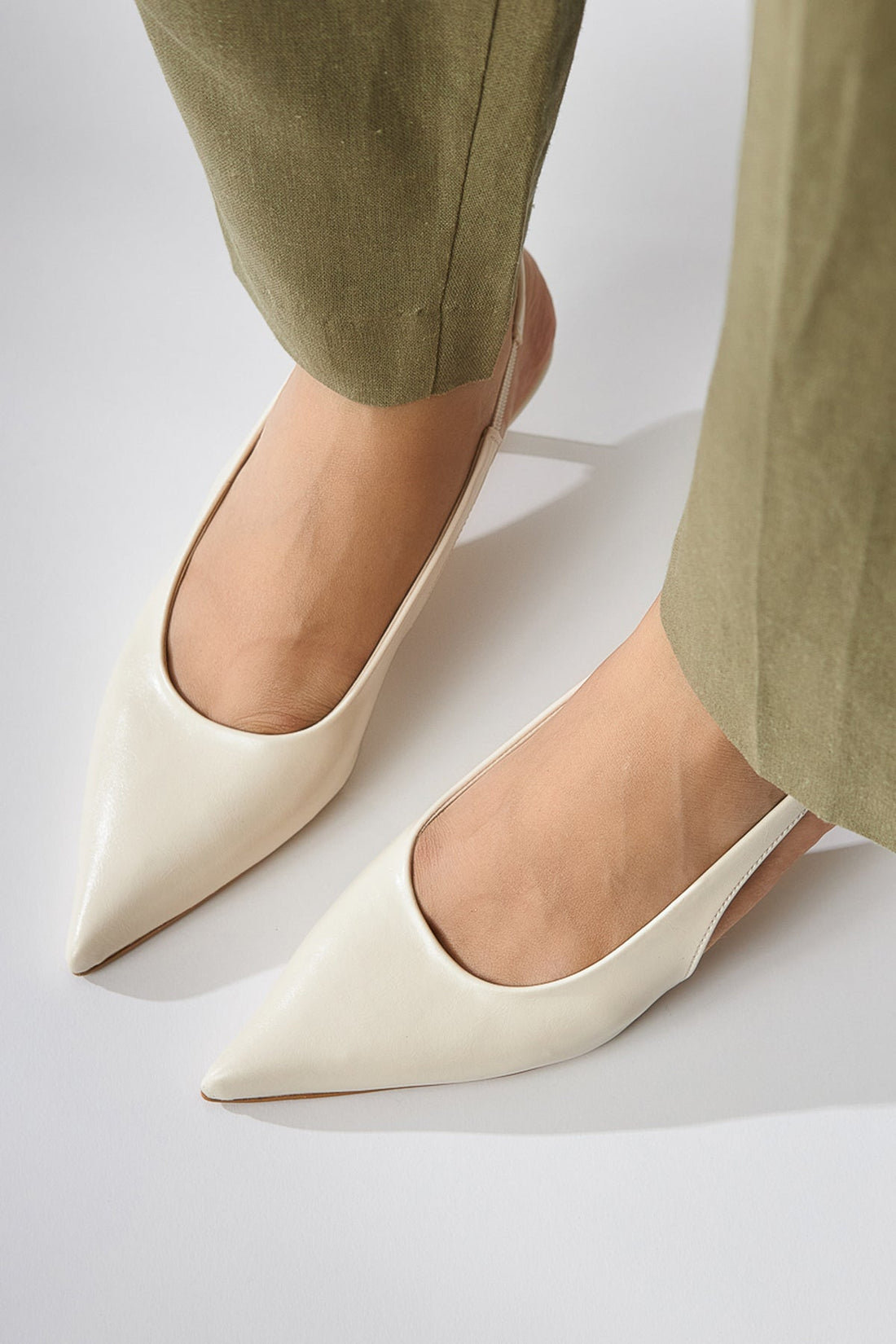 Sanni Beige Spitz Zehen Damen High Heel Sandale