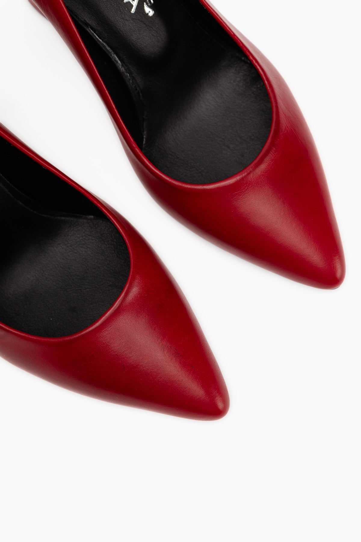 Emily Echtes Leder Rote Dicke Absatz Damen Schuhe
