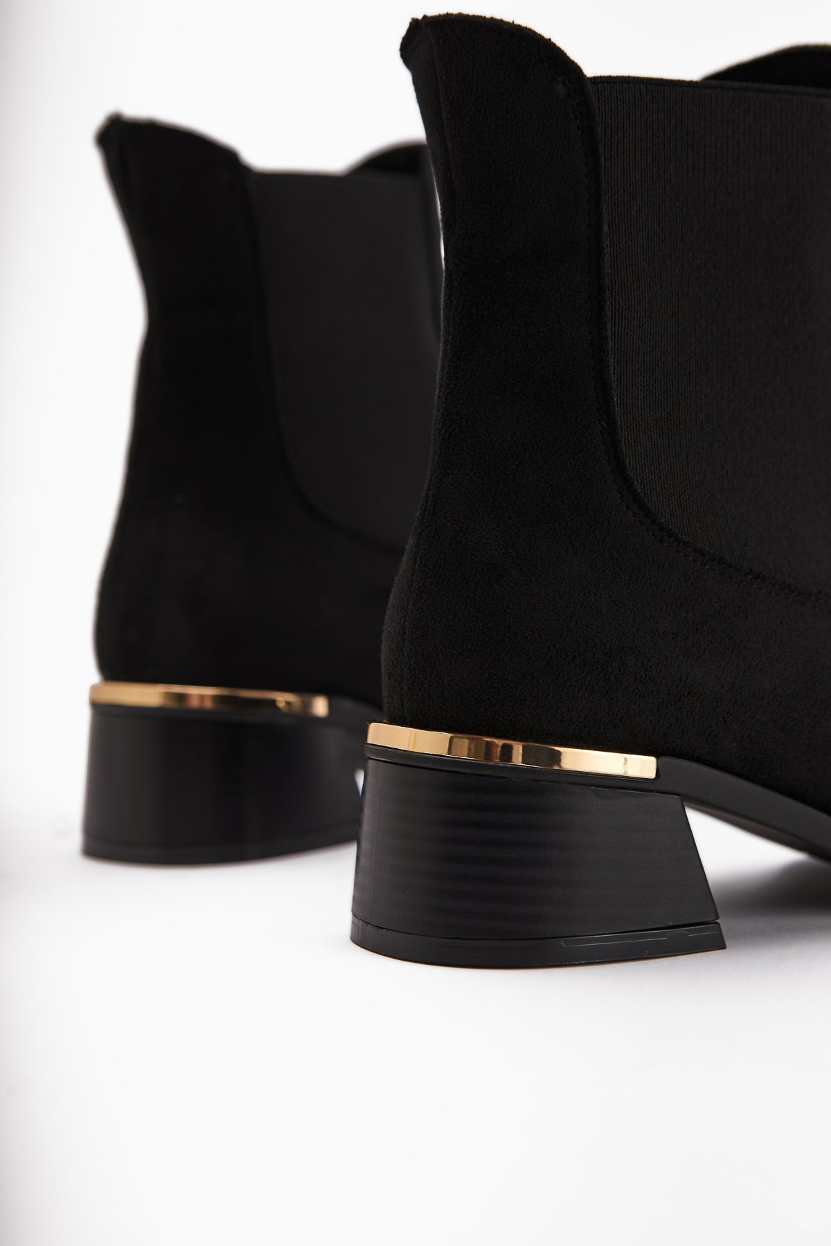 Verna Black Suede Elasticated Women's Heeled Boot