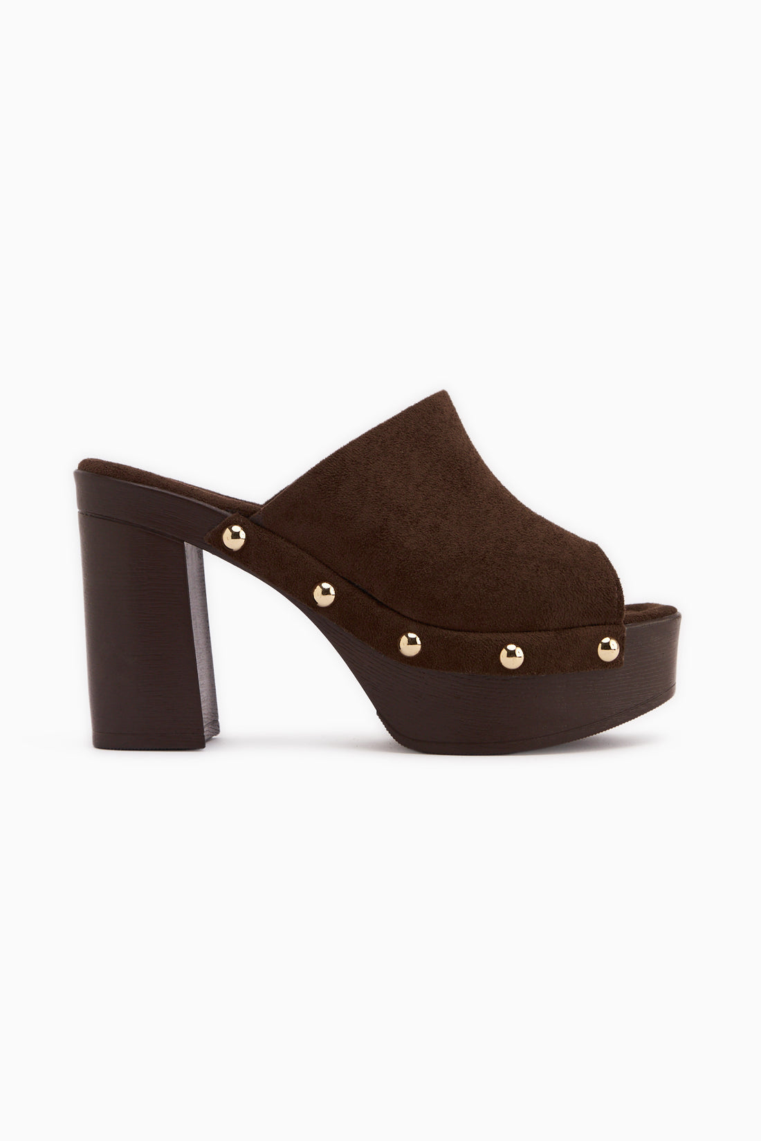 Gracia Braun Wildleder Plattform Absatz Damen Pantoletten