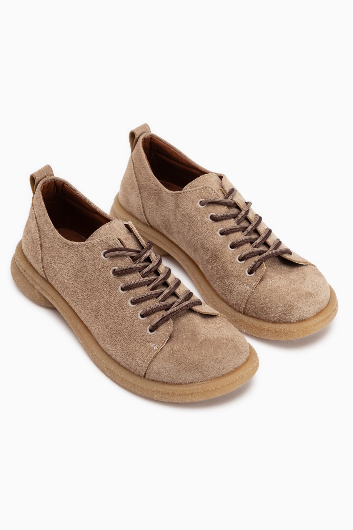 Estella Beige Wildleder Schnürschuhe Damen