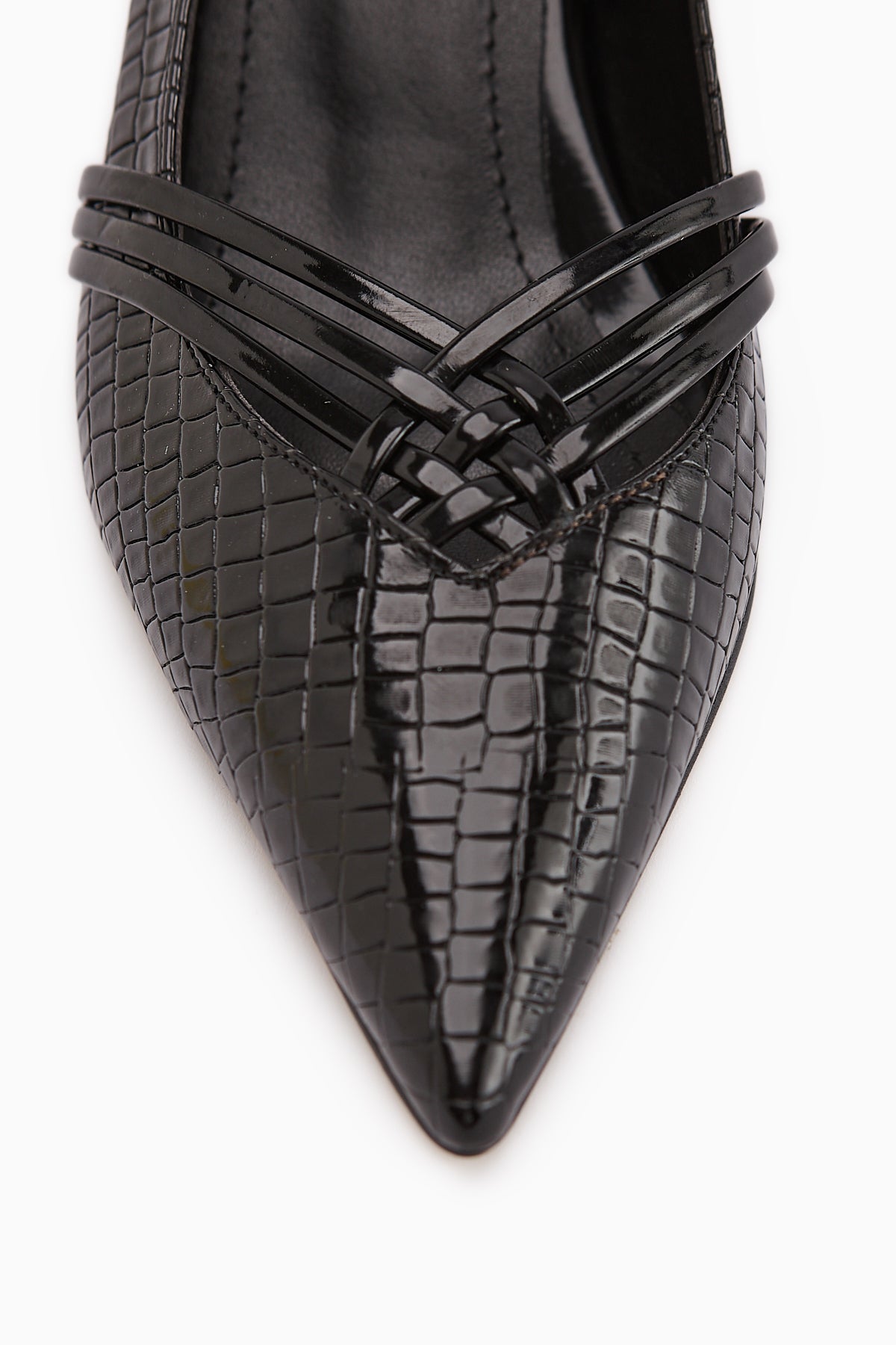 Riyam Black Crocodile Pattern Women's Stiletto