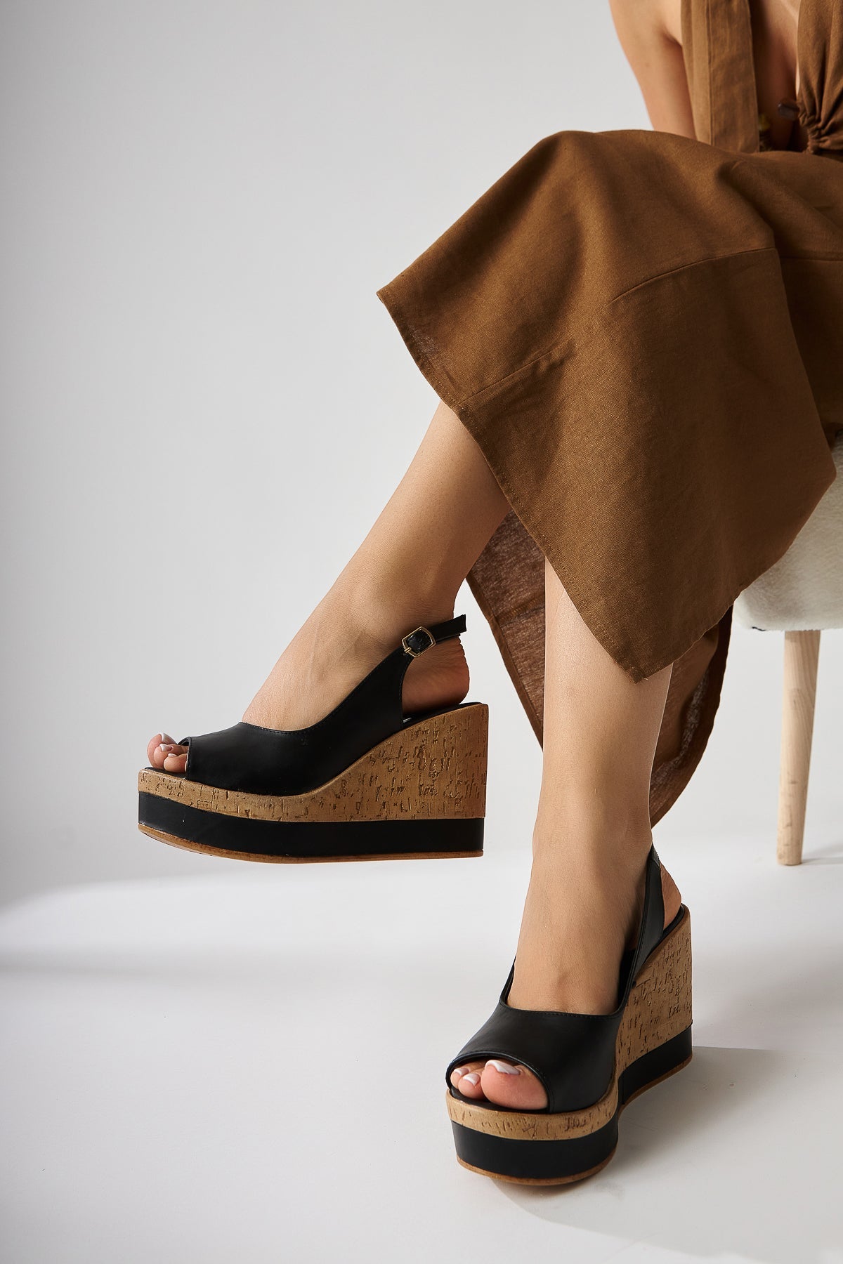 Jenny Damen Schwarze Plateau Absatzschuhe