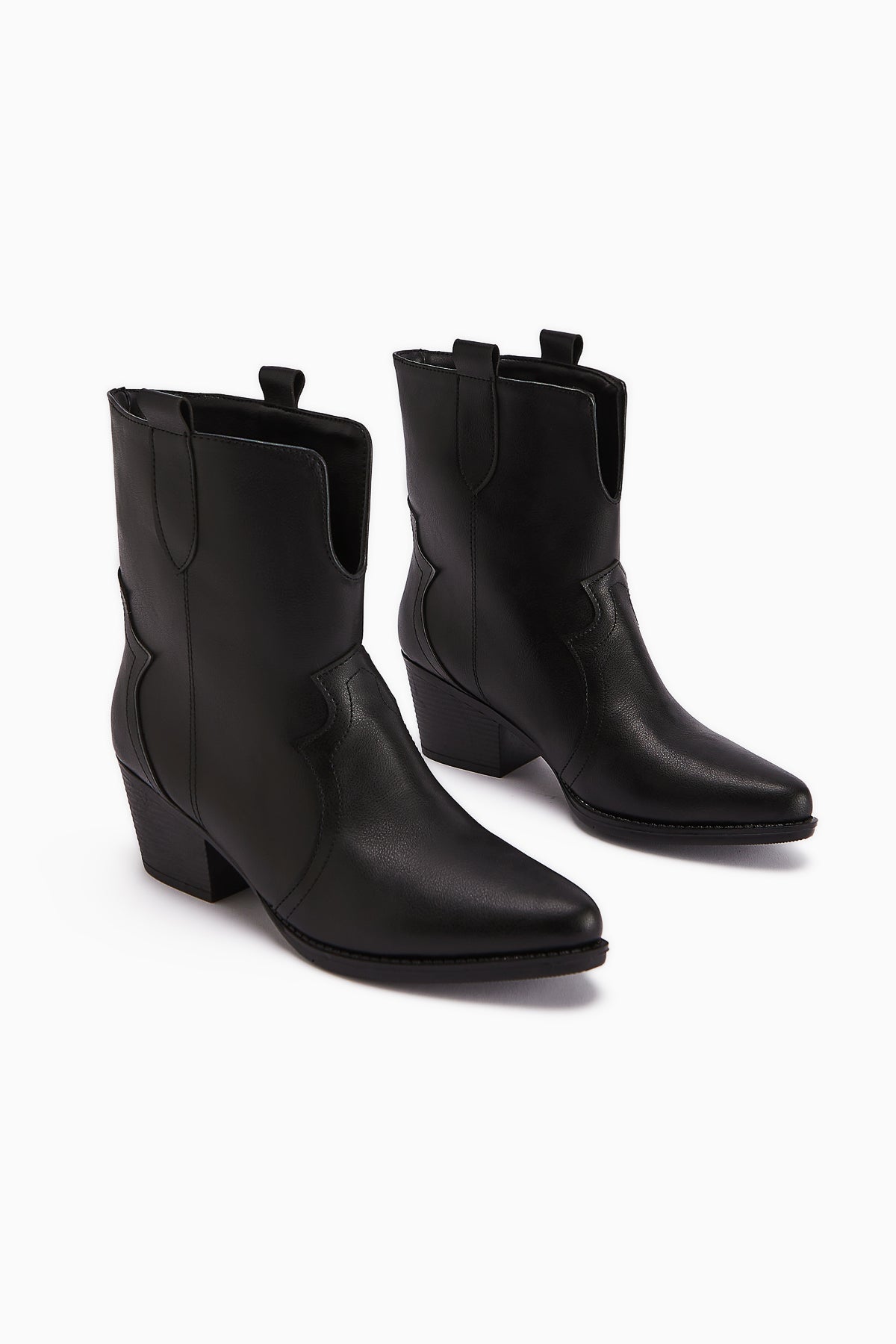 Erica Black Heeled Western Women's Boot