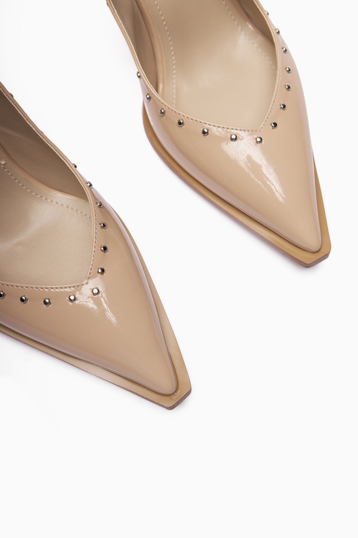 Nuria Nude Lackleder Spitze Zehenriemen Sandalen für Frauen