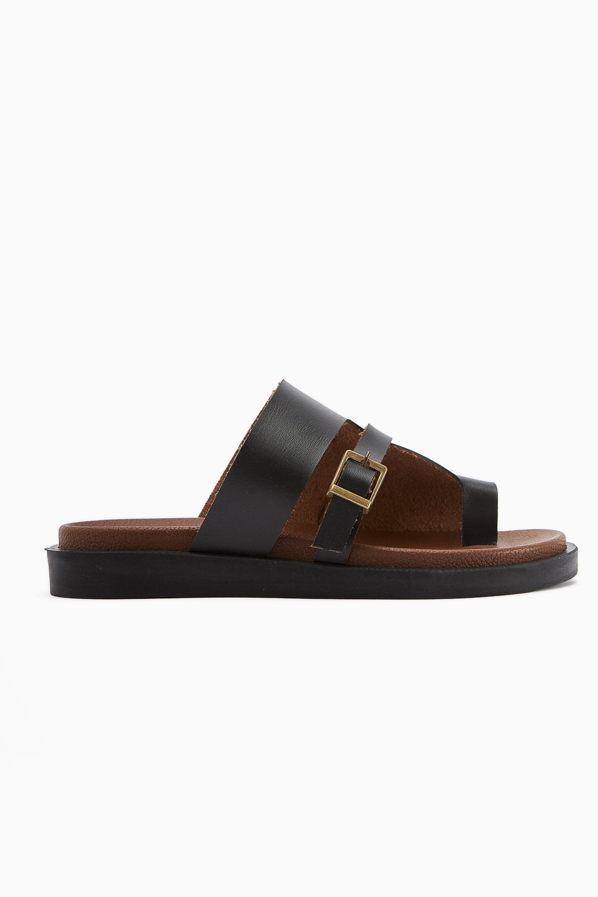 Enisa Damen Schwarz Zehensteg-Slipper