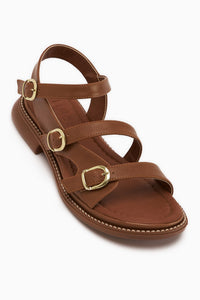 Myra Camel Doppelriemen Damen Sandale