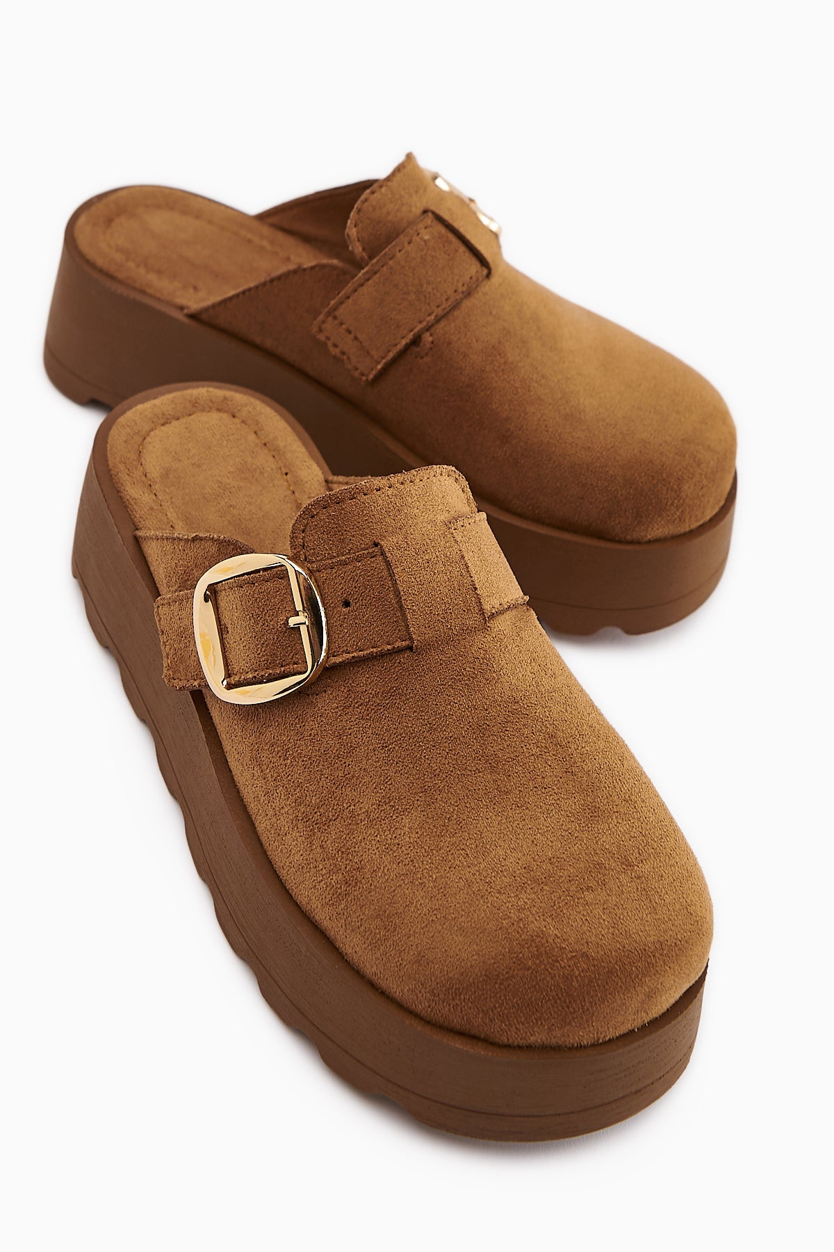 Clara Taba Suede Buckle Detailed Women's Slipper
