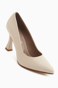 Helen Echtes Leder Beige Damen Absatzschuhe Stiletto
