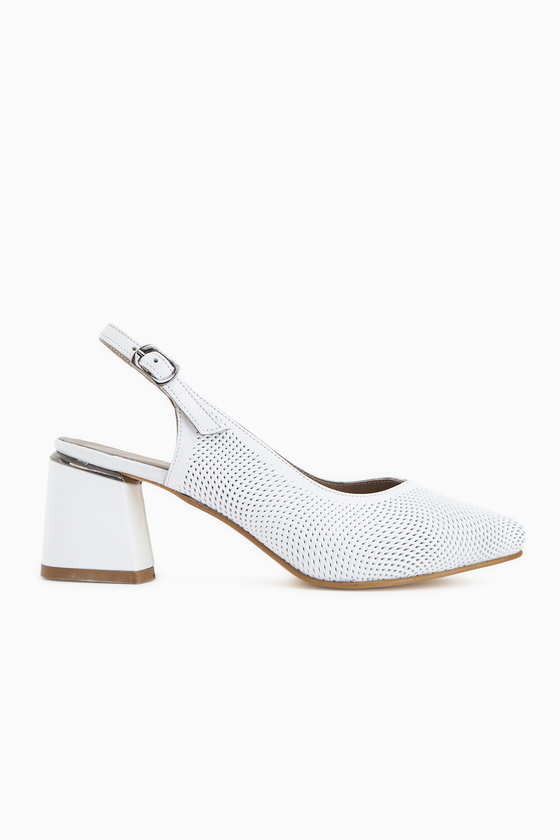 Ravina Echtes Leder Weiß Damen Absatzschuhe