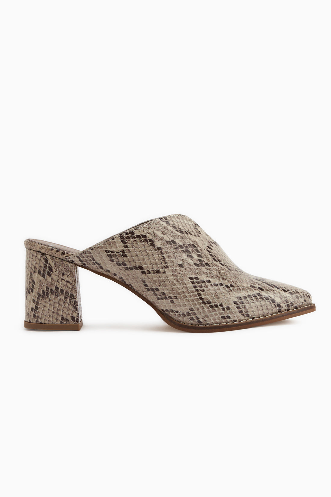 Rachel Echtes Leder Beige Schlangen Muster Damen Absatzpantoletten