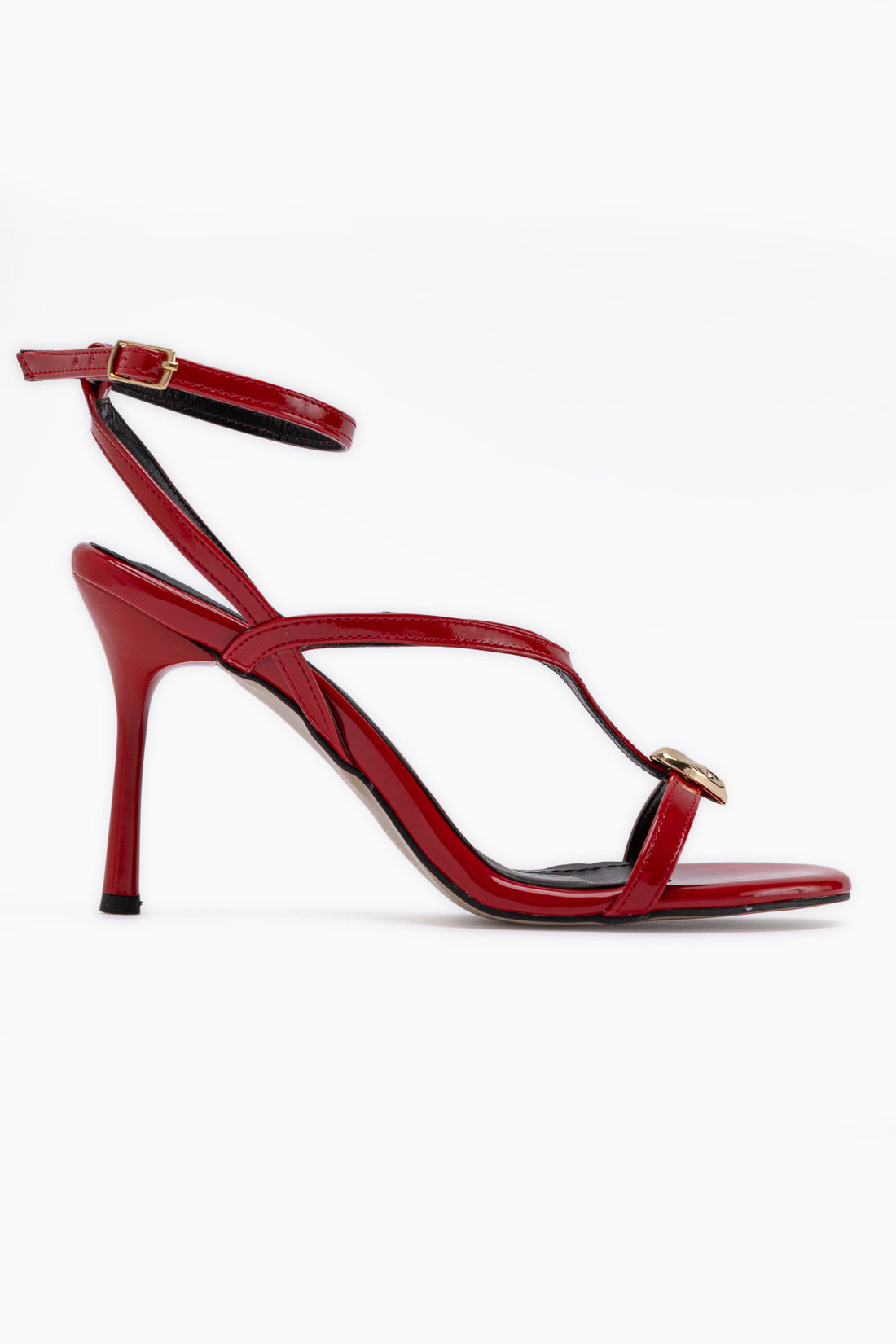 Sweta Rote Knöchelriemen Schnalle Damen Absatzschuhe