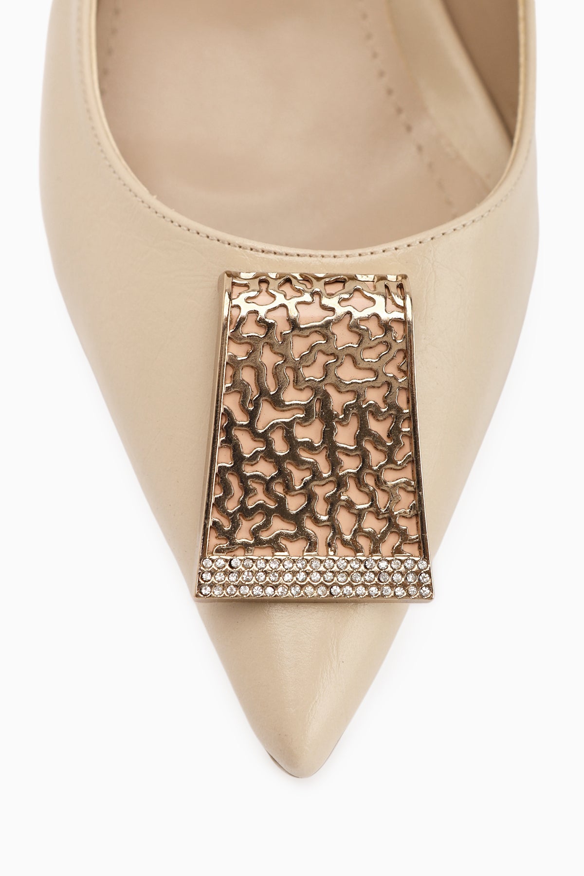 Lian Beige Buckled Stiletto Heels