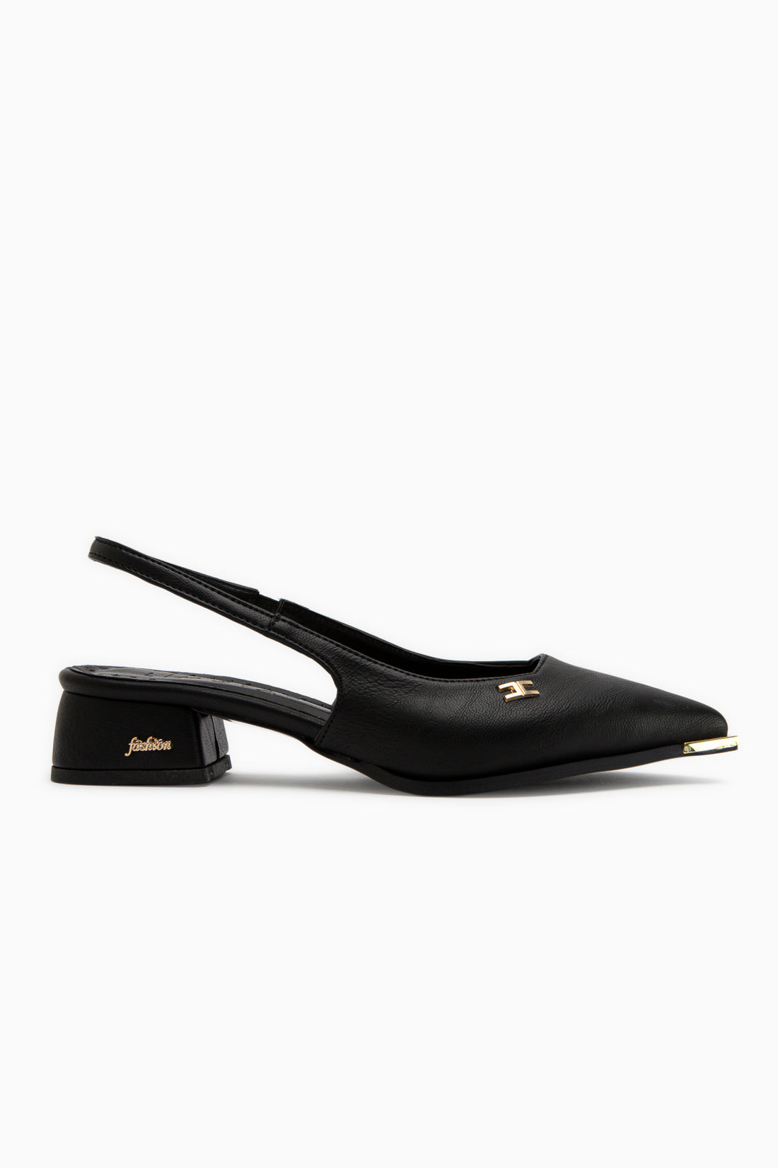 Norah Schwarze Elastische Kurze Absatz Damen Schuhe