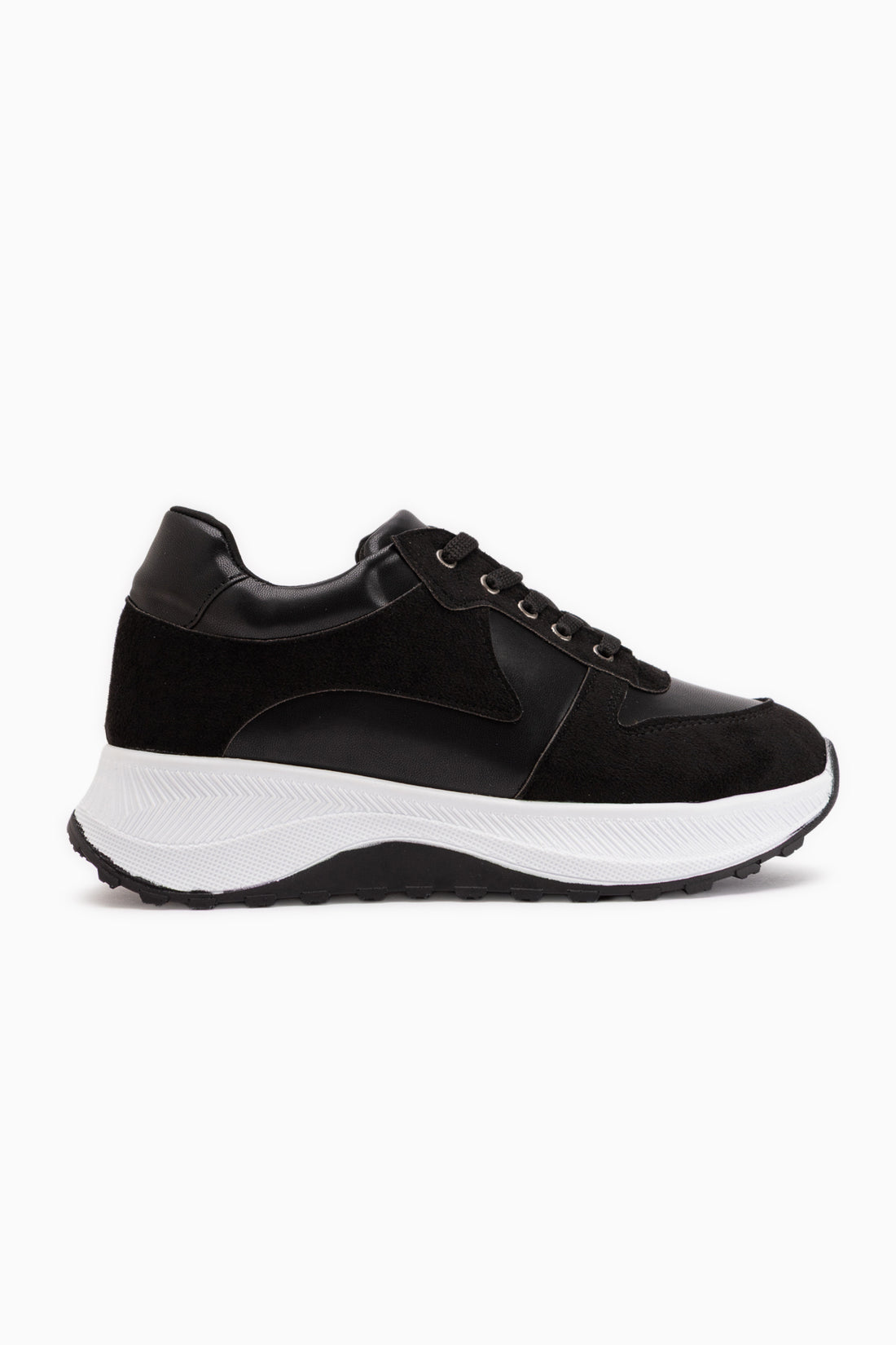 Jolina Schwarze Wildleder Detail Damen Sneaker
