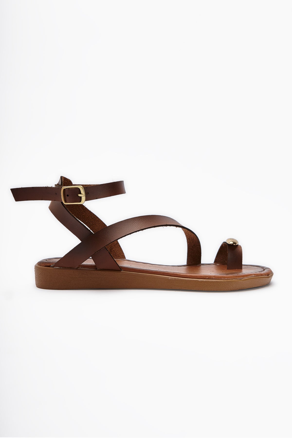 Anisa Taba Kreuzriemen-Schnalle Zehentrenner Damen Sandalen
