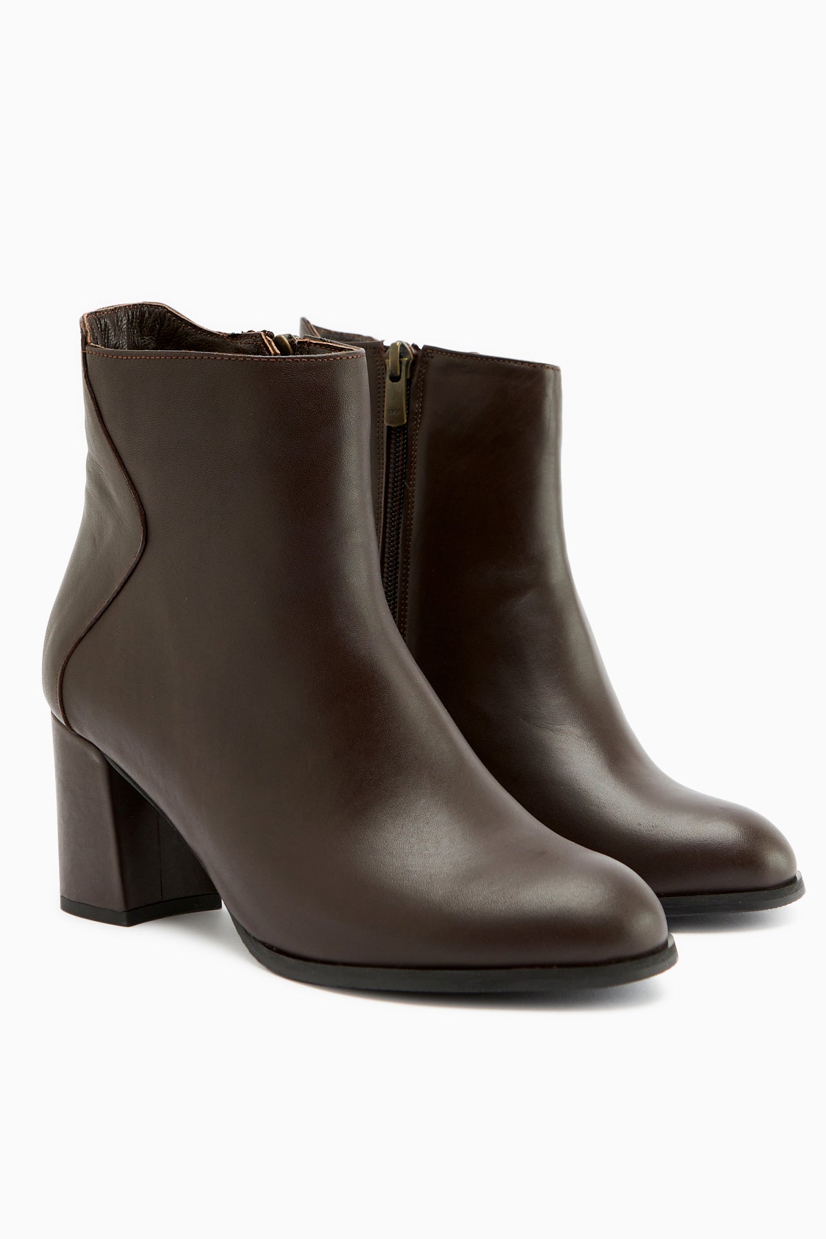 Eliza – Braun Echtleder Stiefelette mit Absatz (Damen)