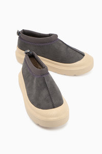Katelyn Grau Wildleder Bedeckter Zehenpelz Futter Damen Schuhe