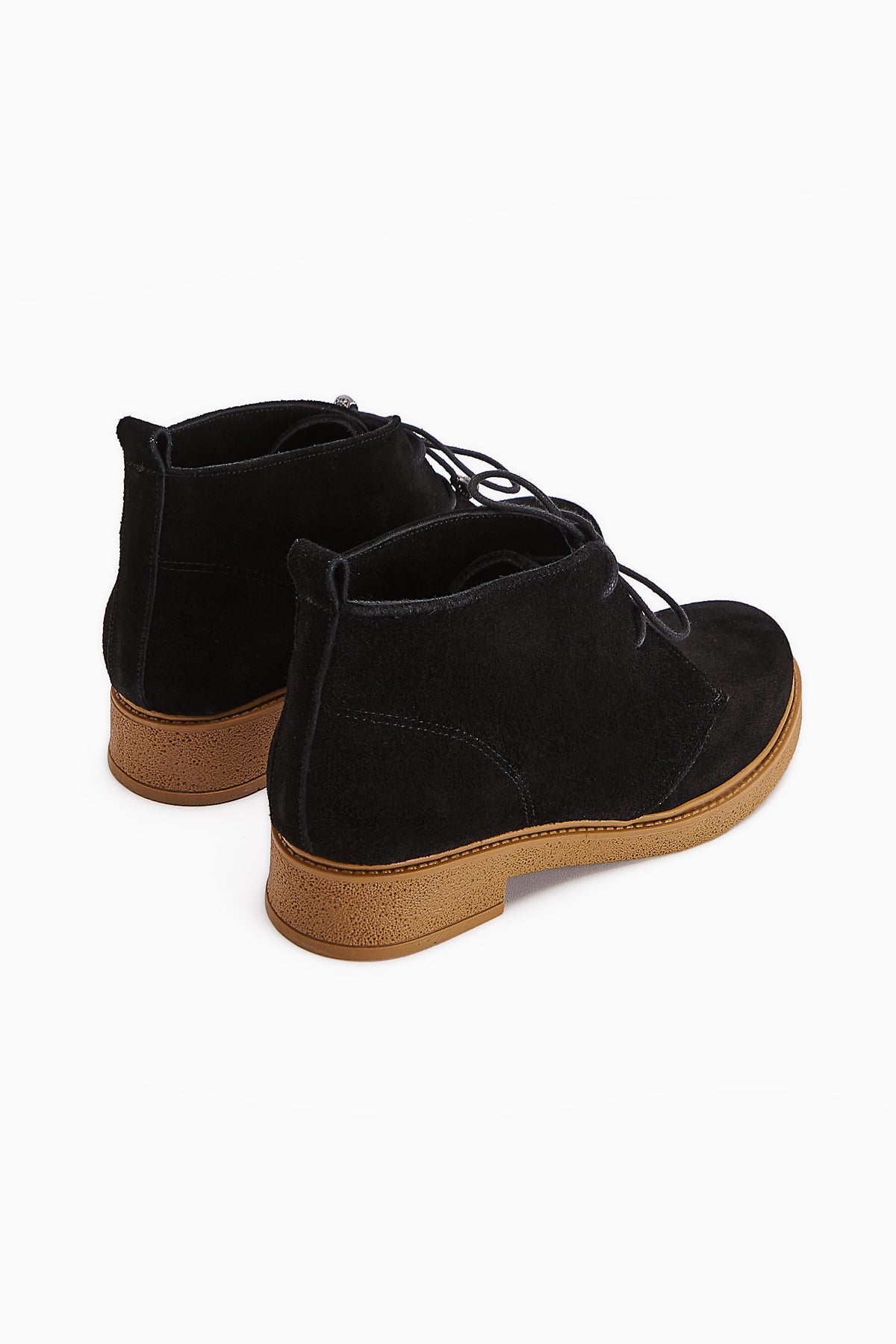 Henna Genuine Leather Black Suede Lace-Up Women's Boot