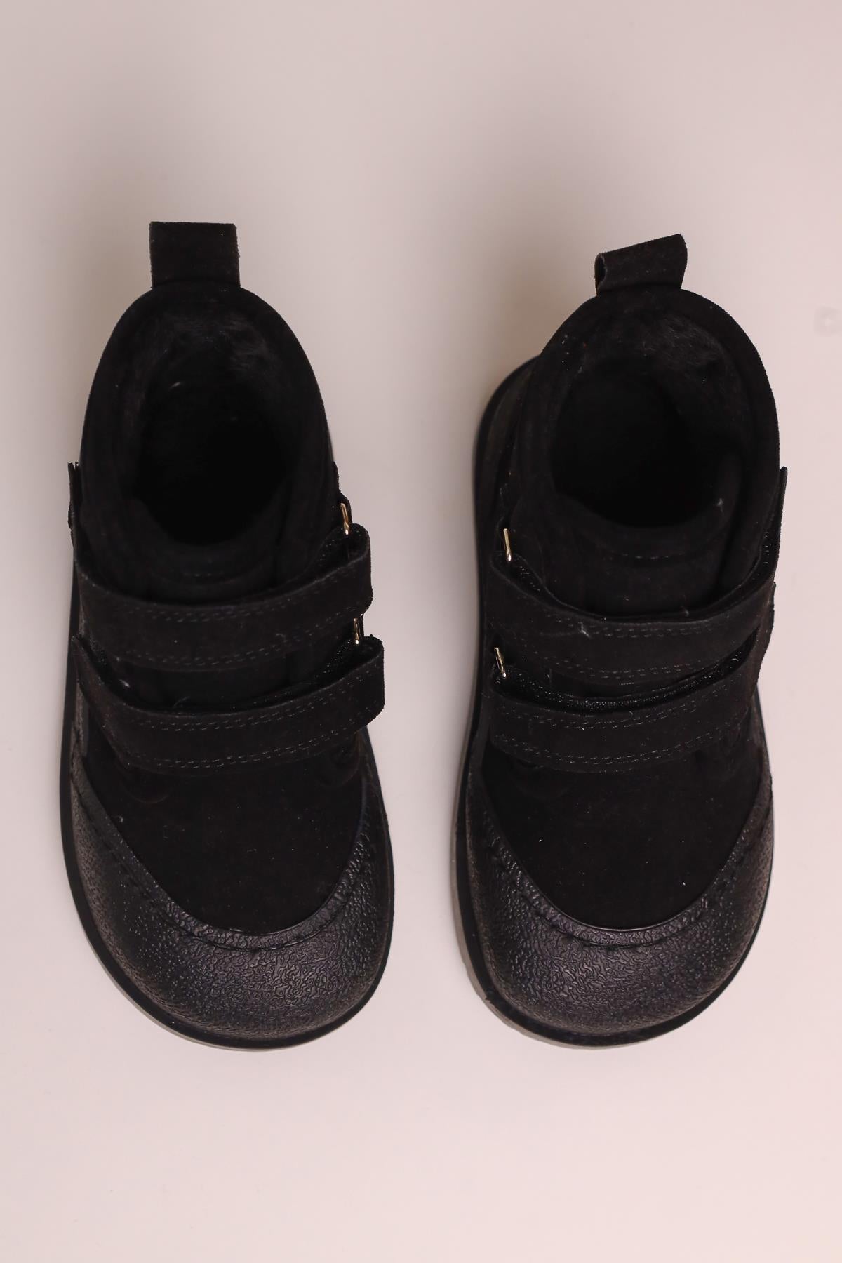 Jolan Schwarze Wildleder Klettverschluss Kinderstiefel