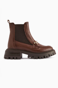 Lemonie Tan Schnallen Detail Elastische Stiefeletten