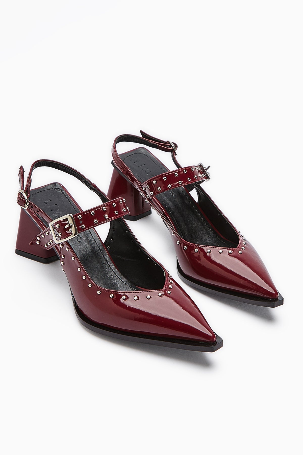 Nuria Damen Spitz Zehenriemen Sandale in Bordo Patent