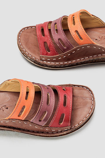 Joelle Echtes Leder Erde Komfort Laser Cut Hausschuhe